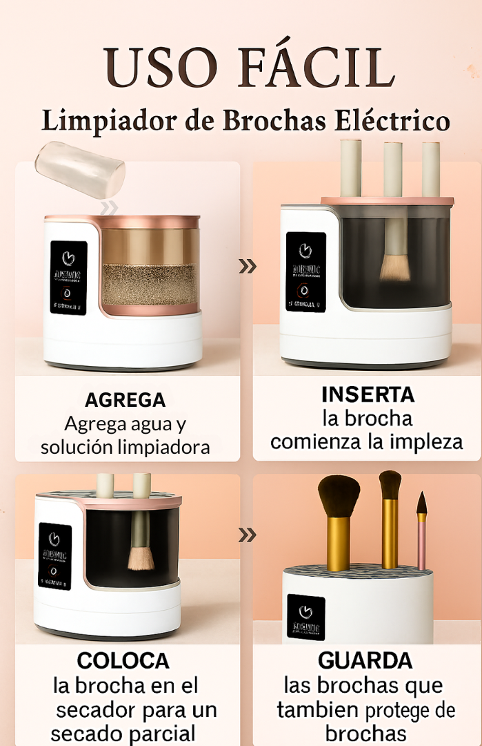 Limpiador de Brochas Eléctrico con Secado Rápido 3 en 1